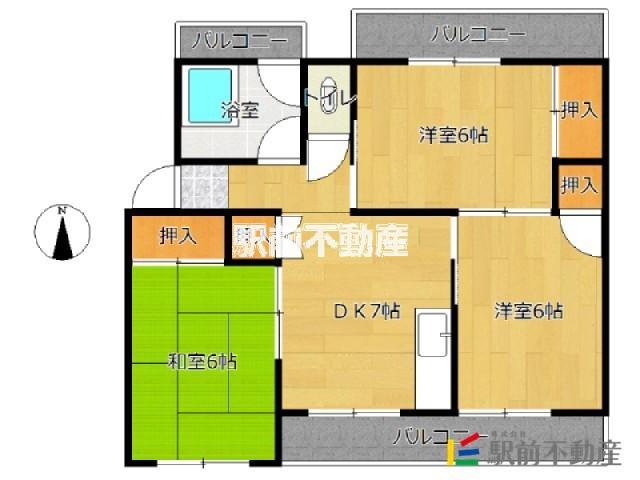 メゾン諸富(3DK/3階)の間取り写真