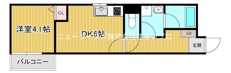 エスエイピーティ門真城垣(1DK/3階)の間取り写真