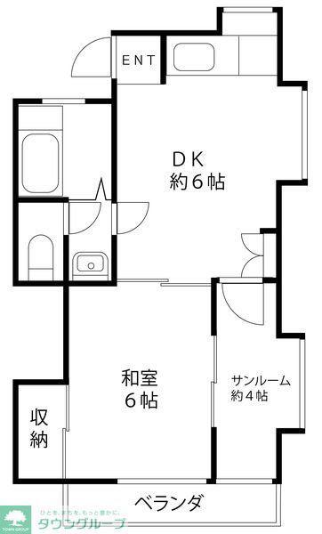 コーポ朝日(1DK/2階)の間取り写真