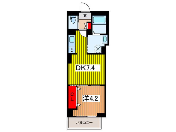 ラ フレーズ(1DK/2階)の間取り写真