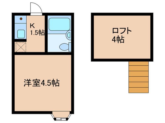 カーサフェリシタ(1K/1階)の間取り写真