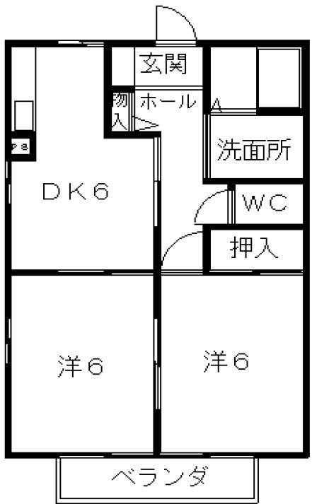 メゾン道(2DK/2階)の間取り写真