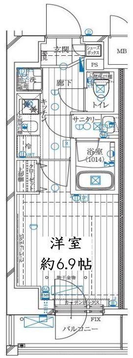 レガリス溝の口(1K/5階)の間取り写真