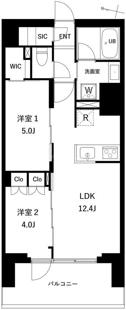 プレディアコート西日暮里(2LDK/14階)の間取り写真