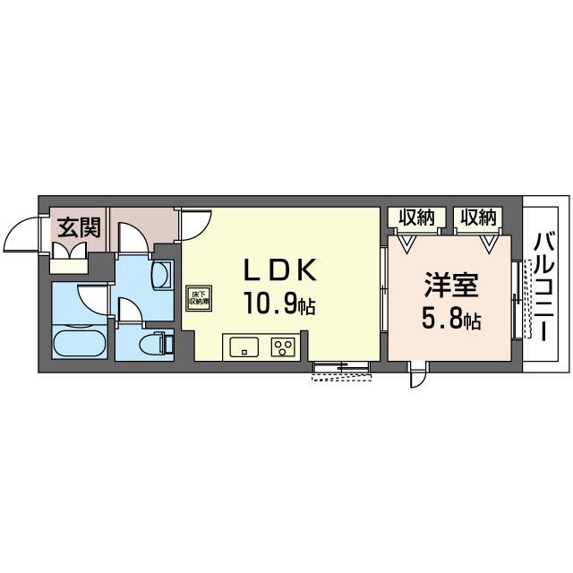 エステートレルム8(1LDK/1階)の間取り写真