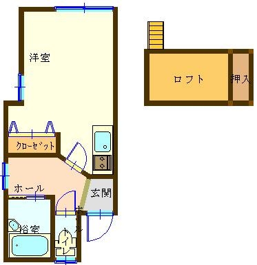 ハイツ・IK(ワンルーム/2階)の間取り写真