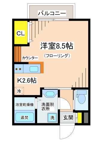 LUMOS吉祥寺(1K/1階)の間取り写真