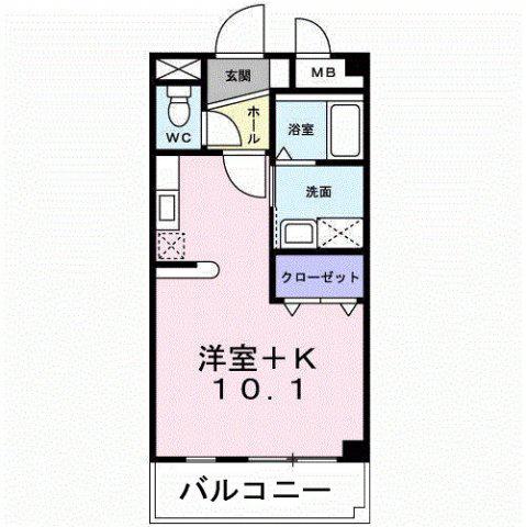ブルーシエル(1K/3階)の間取り写真