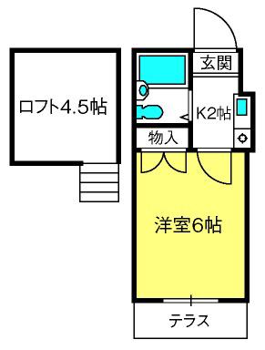 ABLE東川口J(1K/2階)の間取り写真