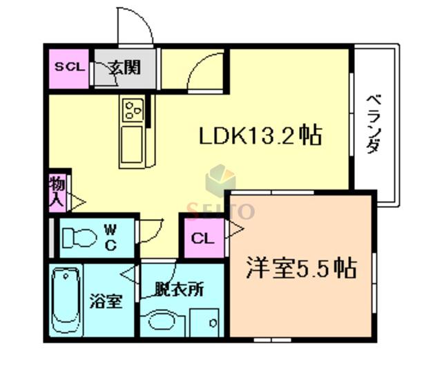 BELLA LUCE(1LDK/3階)の間取り写真