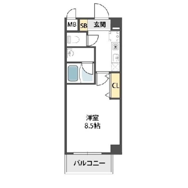 クレセールTWO(1K/4階)の間取り写真