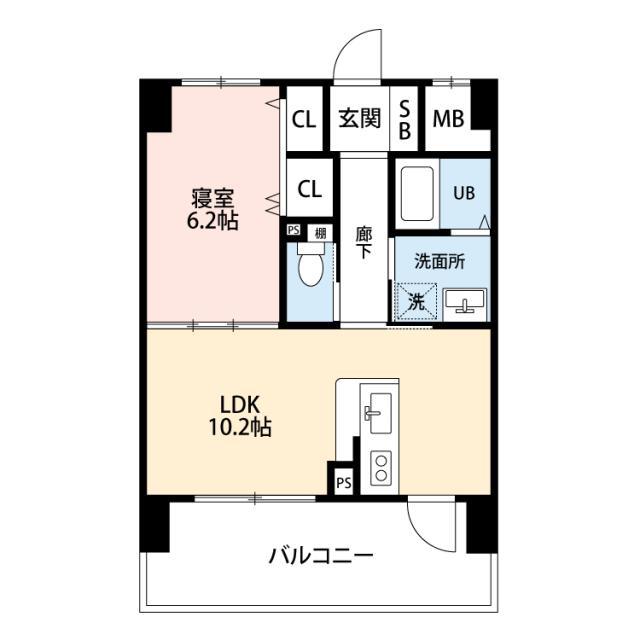 セジュール小牧(1LDK/7階)の間取り写真