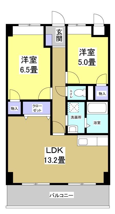 パルプラザ栄(2LDK/3階)の間取り写真