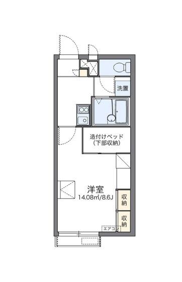レオパレスルピナス高柳東町(1K/2階)の間取り写真