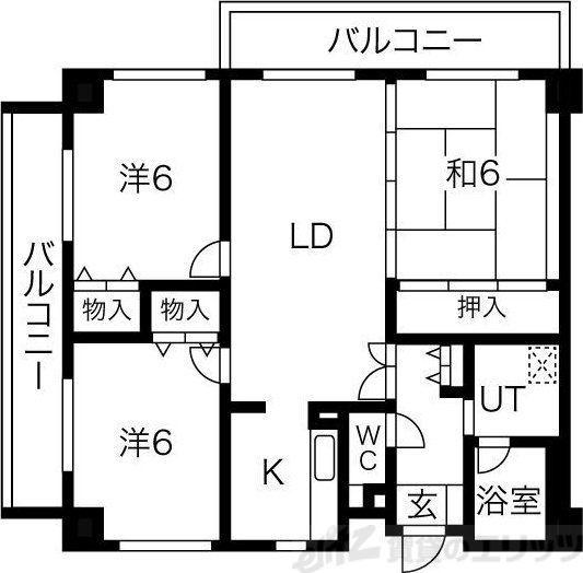 アビタシオン橋本I(3LDK/3階)の間取り写真