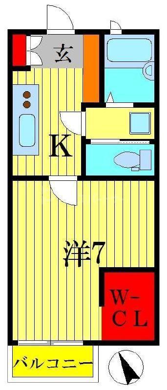 アパートメントK VOL.II(1K/2階)の間取り写真