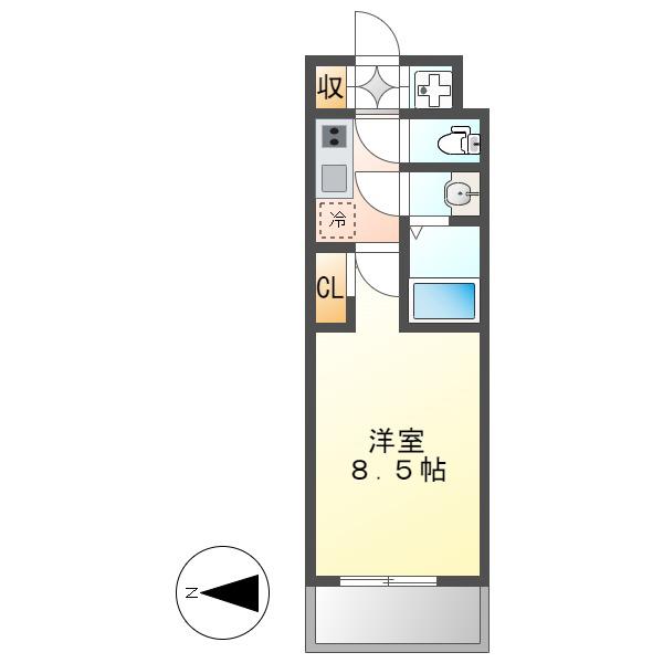 S-RESIDENCE志賀本通(1K/4階)の間取り写真