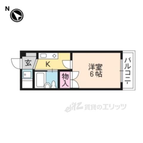 北川マイルーム88(1K/4階)の間取り写真