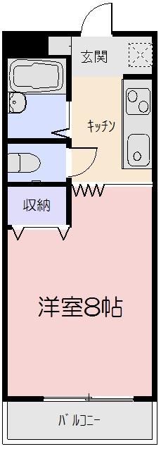 メゾンひまわり(1K/2階)の間取り写真