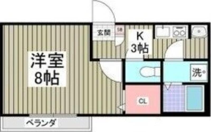 プランドール北大宮(1K/2階)の間取り写真