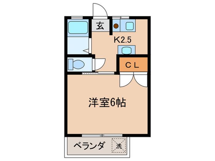 SE・RASSURER(1K/1階)の間取り写真
