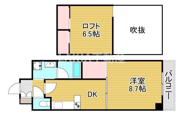 レクシア鶴見(1DK/6階)の間取り写真