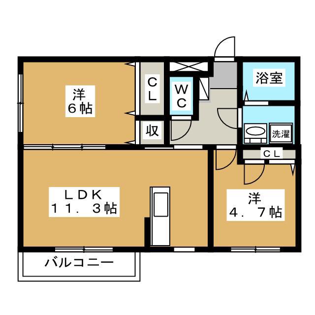 TSスクエア(2LDK/3階)の間取り写真