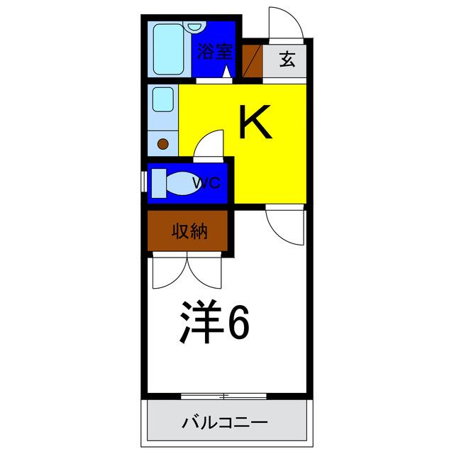 シティガーデン富田(1K/4階)の間取り写真