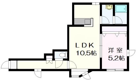 ボヌール厚別弐番館(1LDK/3階)の間取り写真