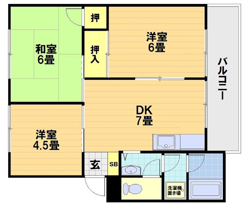 コーポ前田(3DK/1階)の間取り写真