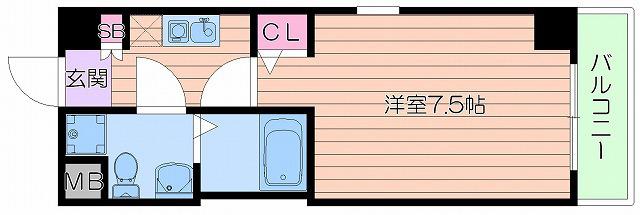 シャルル上新庄(1K/5階)の間取り写真