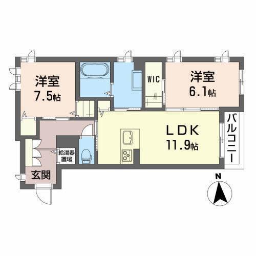 メゾンマスト川もと(2LDK/3階)の間取り写真