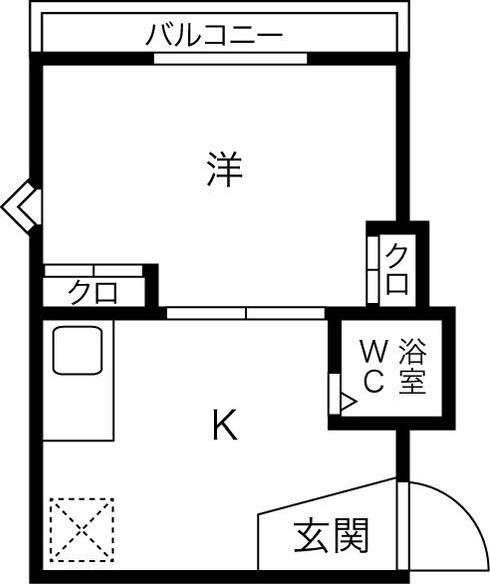 グリーンヒル藤ヶ丘(1LDK/1階)の間取り写真