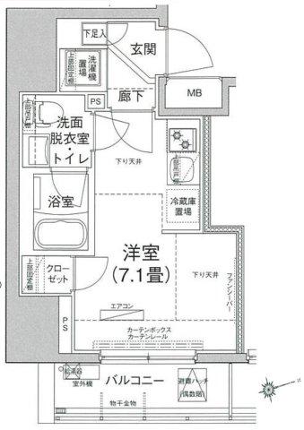 アイル カナーレ品川南(ワンルーム/2階)の間取り写真