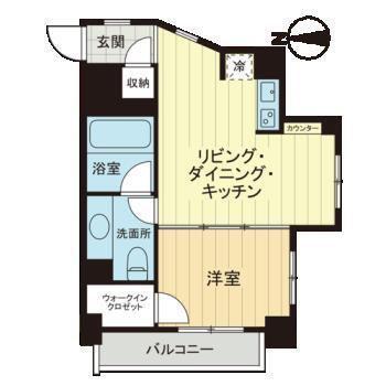 ベルファース大井町(1LDK/2階)の間取り写真