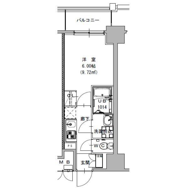 S-RESIDENCE植田ASOLEA(1K/8階)の間取り写真