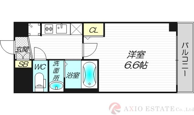 エステムコート新大阪XIVアイシー(1K/10階)の間取り写真