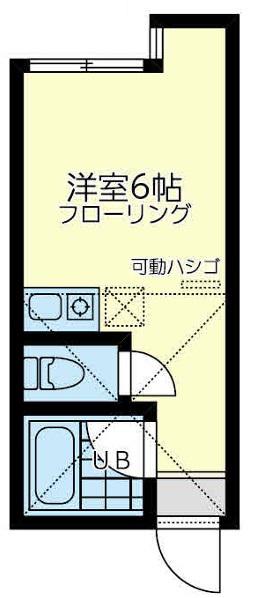 ユナイト屏風浦ブルーリッジの杜(ワンルーム/1階)の間取り写真
