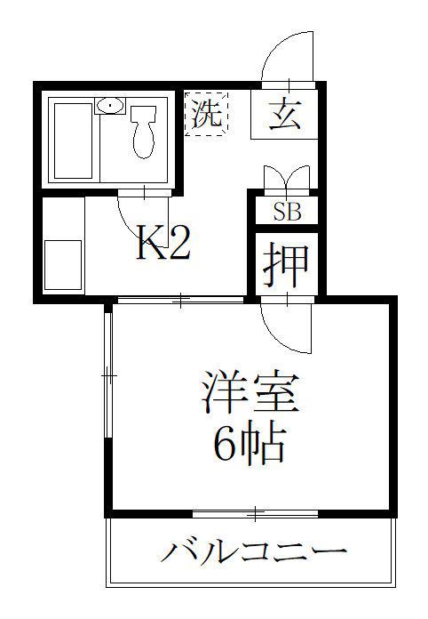 コーポSAM(1K/1階)の間取り写真