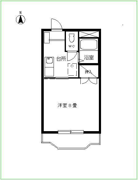 レジデンス亀田(1K/1階)の間取り写真