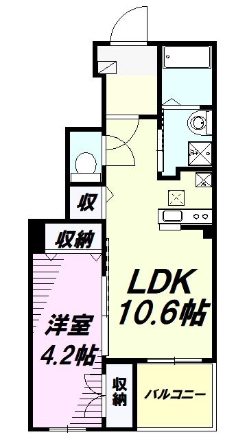 バリーズ弐番館(1LDK/1階)の間取り写真
