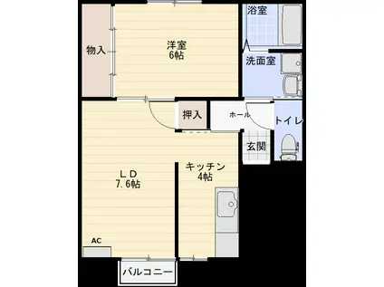 セジュールSANWA B(2K/1階)の間取り写真