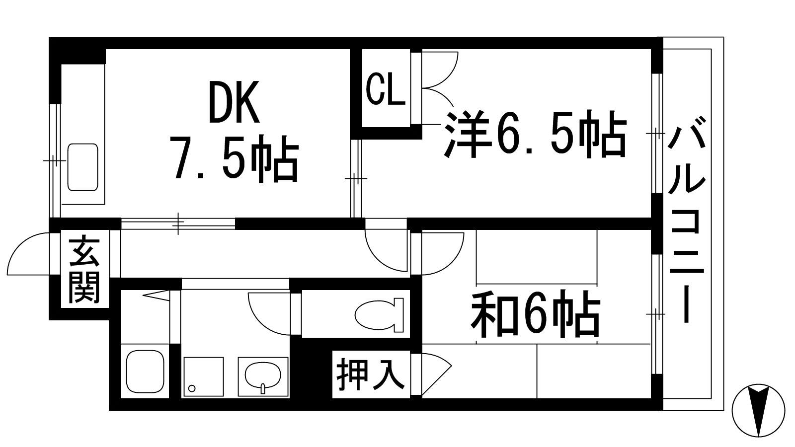 メゾン三宅2(2DK/3階)の間取り写真
