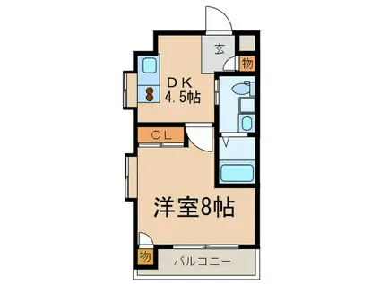 カーサアカテ(1DK/7階)の間取り写真