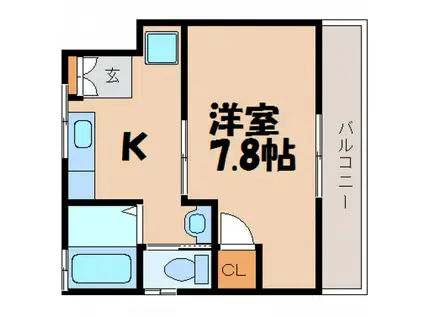 第5ことぶき荘(1K/2階)の間取り写真