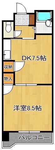 第三泰平ビル(1DK/9階)の間取り写真