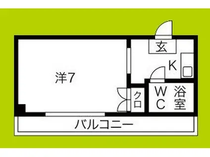 ソレイユ朝潮(ワンルーム/4階)の間取り写真
