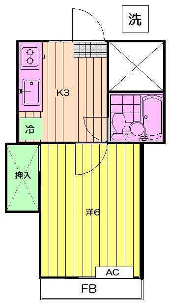 グリーンハウス上井草(1K/2階)の間取り写真
