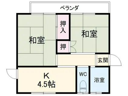 シブヤアパート W(2K/2階)の間取り写真