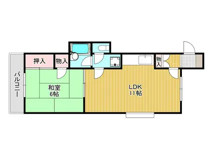 サージュ片野(1LDK/4階)の間取り写真
